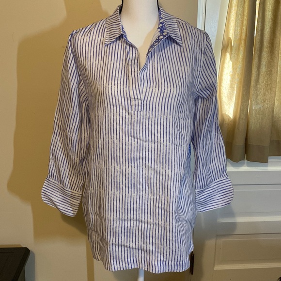 ❤️Vineyard Vines 3/4 Sleeve Linen Lucaya Tunic Size medium - Picture 1 of 6